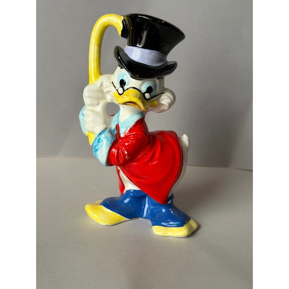 Vtg Disney Scrooge McDuck Ceramic Figurine Japan Walt Disney Productions 70's